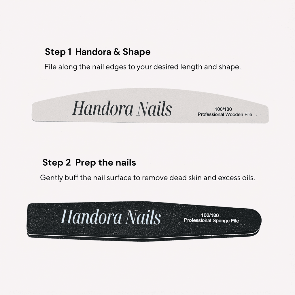 Handora Nail File Set press-on nails – design close-up by Handora