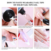 Handora Nails Magic Glue press-on nails worn on hand – almond shape by Handora