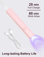 Handora Nails UV Lamp press-on nails worn on hand – almond shape by Handora