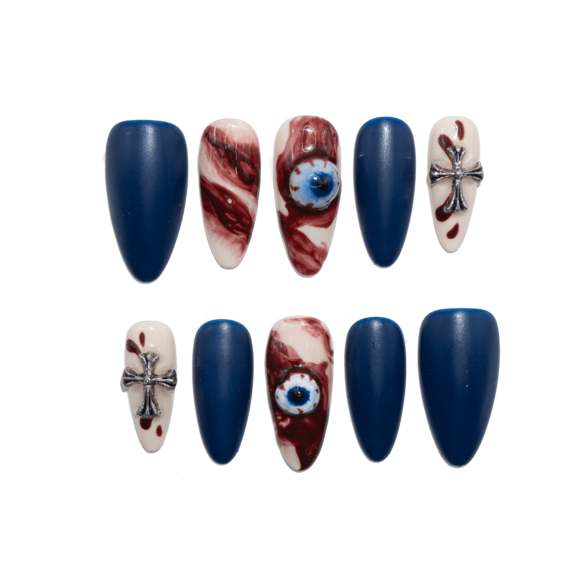 Haunted Eyes gothic press-on nails by Handora