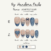 Heartfelt Glam press-on nails – design close-up by Handora