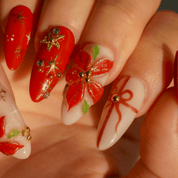 Holiday Bloom full press-on nail set – sizes XS–L by Handora
