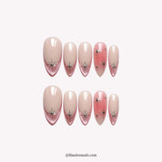 Holiday Sparkle Christmas press-on nails - white background with Handora Nails watermark