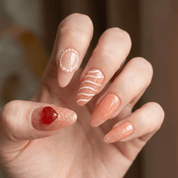 Honey Teddy press-on nails – hand-painted reusable gel set by Handora