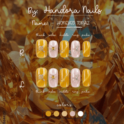 Honeyed Topaz press-on nails – design close-up by Handora