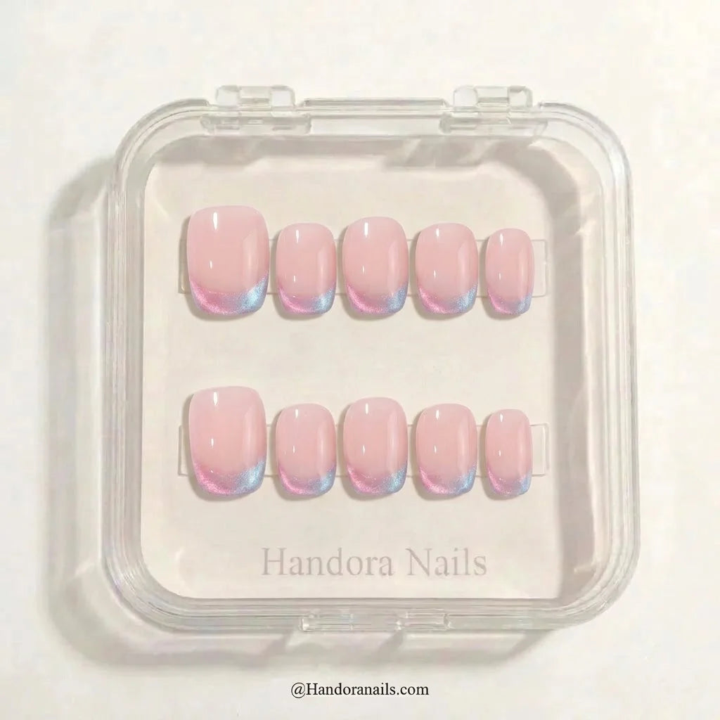 Icy Mirage Christmas press-on nails - design view 6 by Handora Nails