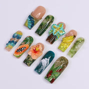 Tropical Jungle full press-on nail set – sizes XS–L by Handora