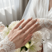 Ivory Lace press-on nails – design close-up by Handora