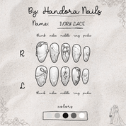 Ivory Lace bridal nail design – handmade press-on nails by Handora