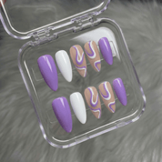 Jade Wave press-on nails – design close-up by Handora