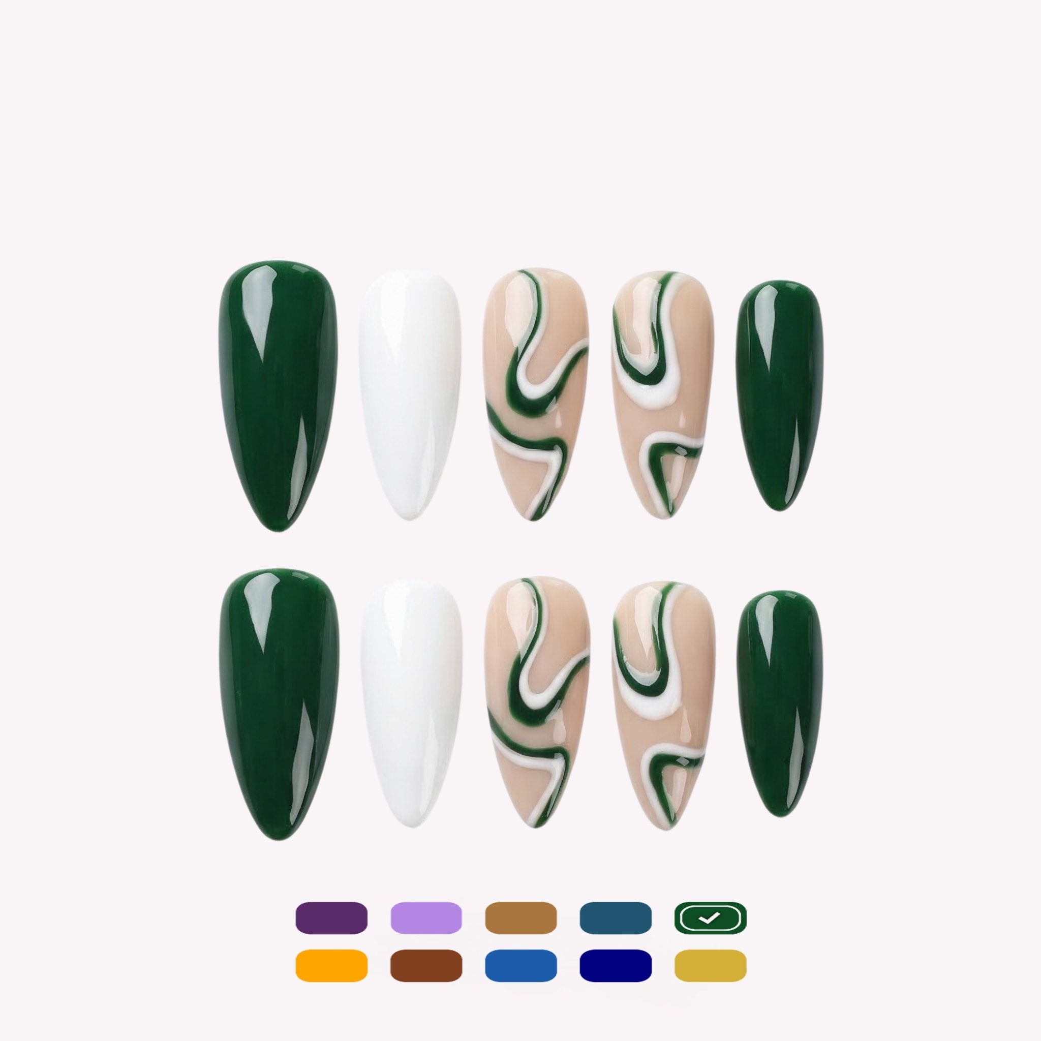 Jade Wave press-on nails by Handora