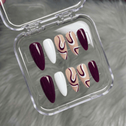 Jade Wave press-on nails – hand-painted reusable gel set by Handora