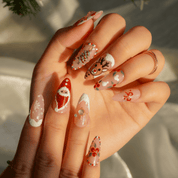 Jolly Joy press-on nails – hand-painted reusable gel set by Handora
