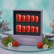 Juicy Strawberry full press-on nail set – sizes XS–L by Handora