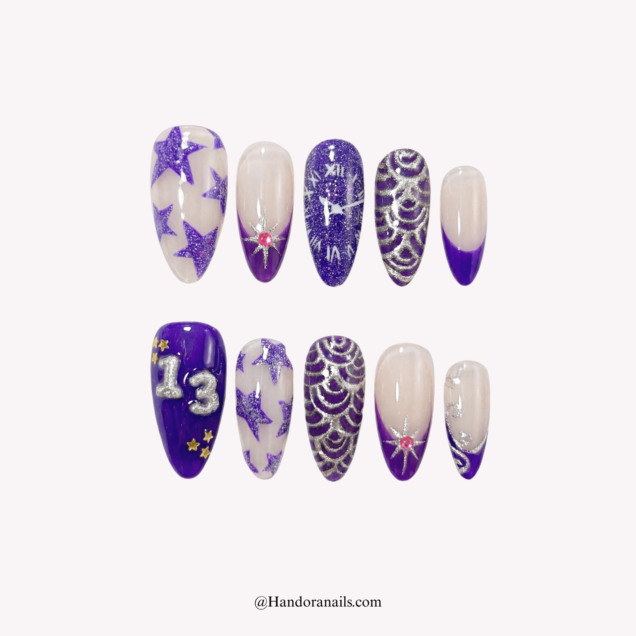 Karma's Time - Handora Nails - almond nailsaura nailsdark academia nails