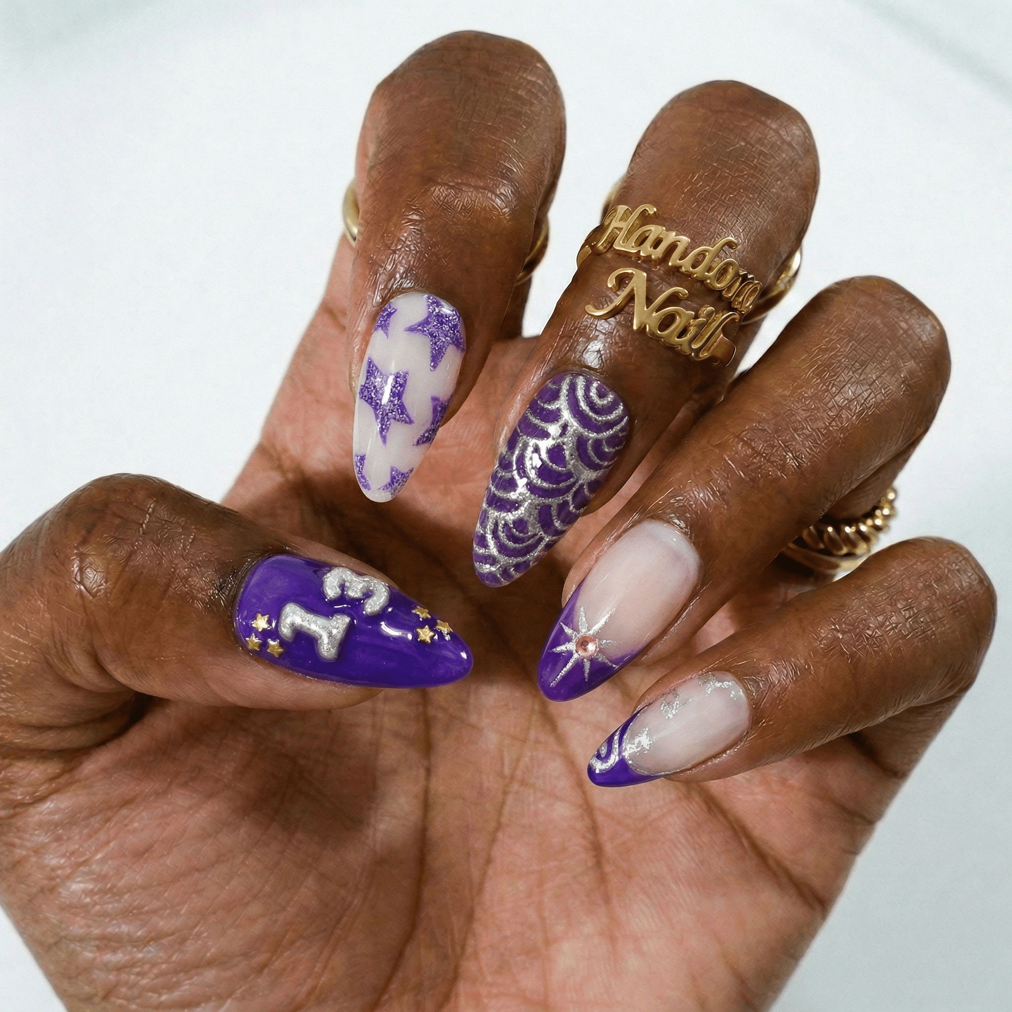Karma's Time - Handora Nails - almond nailsaura nailsdark academia nails