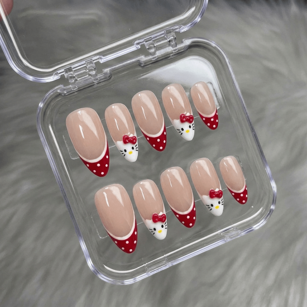 Kawaii Kitty full press-on nail set – sizes XS–L by Handora