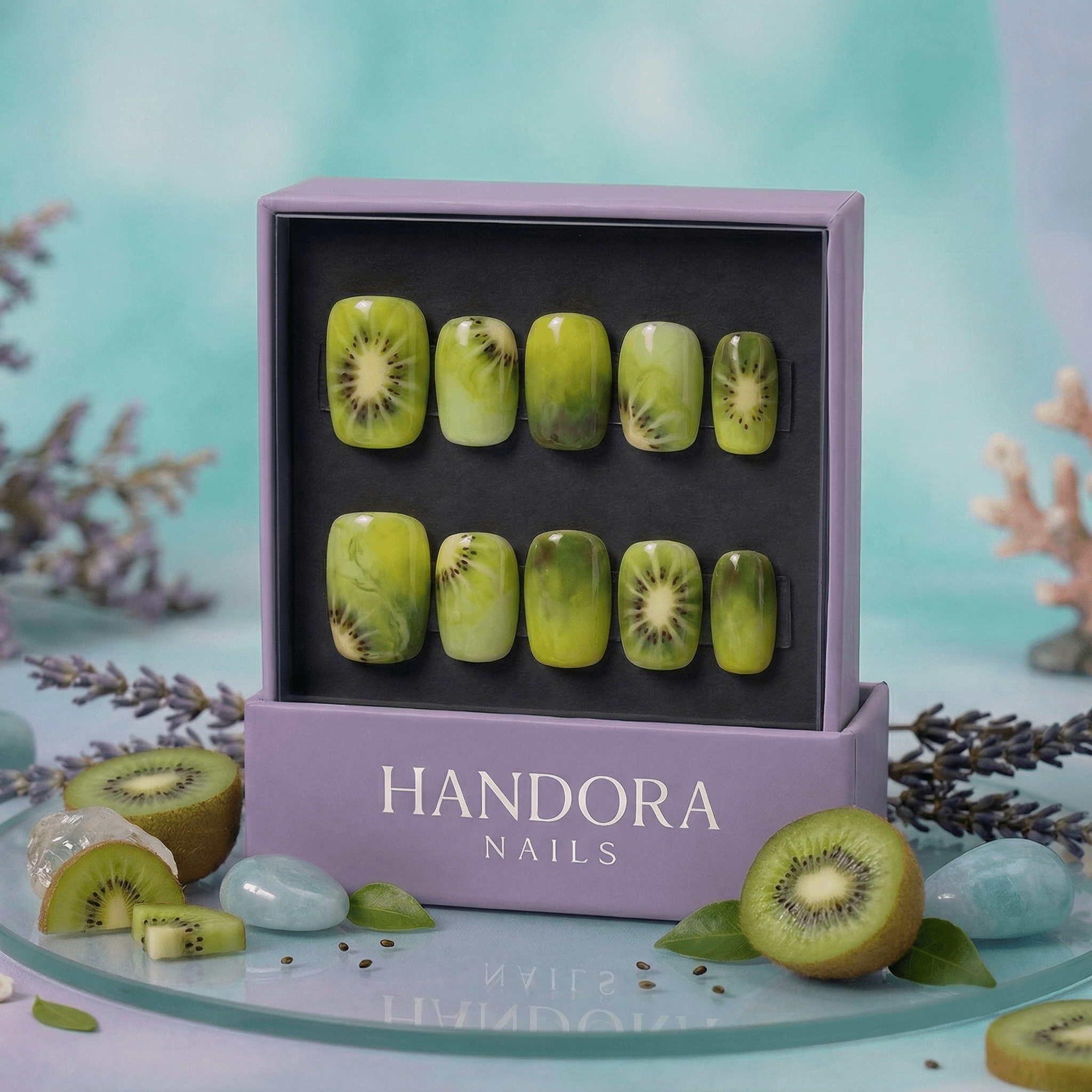 Kiwi Crush full press-on nail set – sizes XS–L by Handora