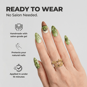 Kiwi Sundae press-on nails – design close-up by Handora