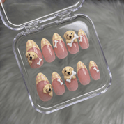 Labrador Charm kawaii nail design – handmade press-on nails by Handora