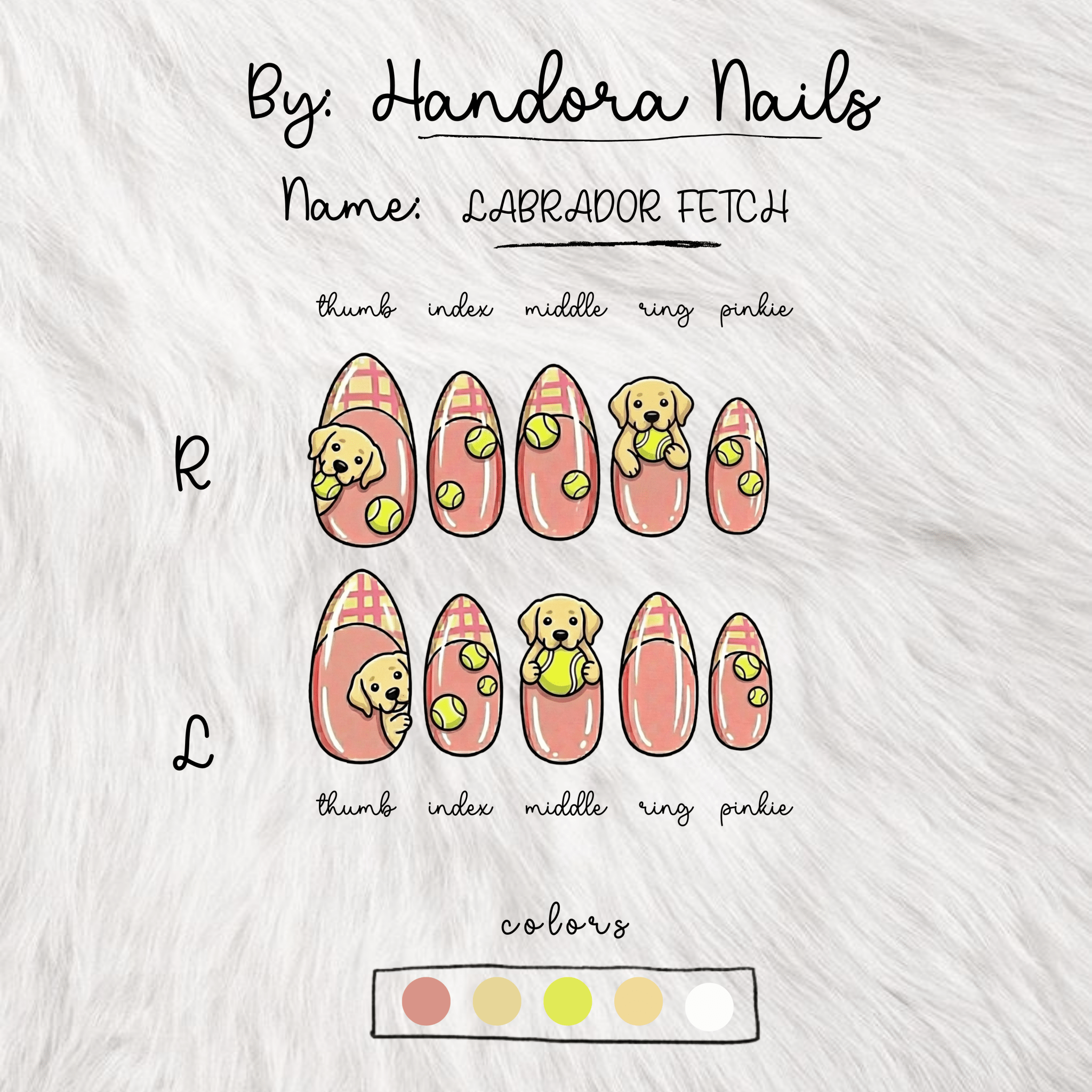 Labrador Fetch full press-on nail set – sizes XS–L by Handora