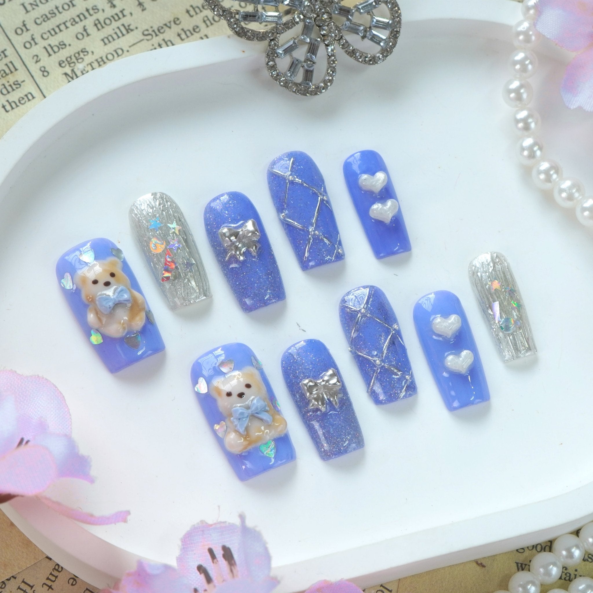 Lavender Dream full press-on nail set – sizes XS–L by Handora