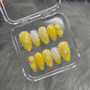 Lemon Glow full press-on nail set – sizes XS–L by Handora