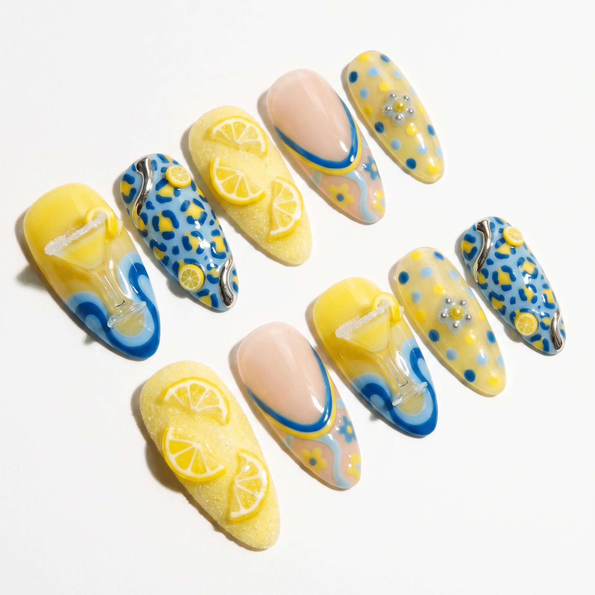 Lemon Martini full press-on nail set – sizes XS–L by Handora