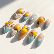 Lemon Splash full press-on nail set – sizes XS–L by Handora
