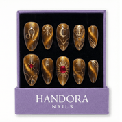 Leo Royal cat eye press-on nails by Handora