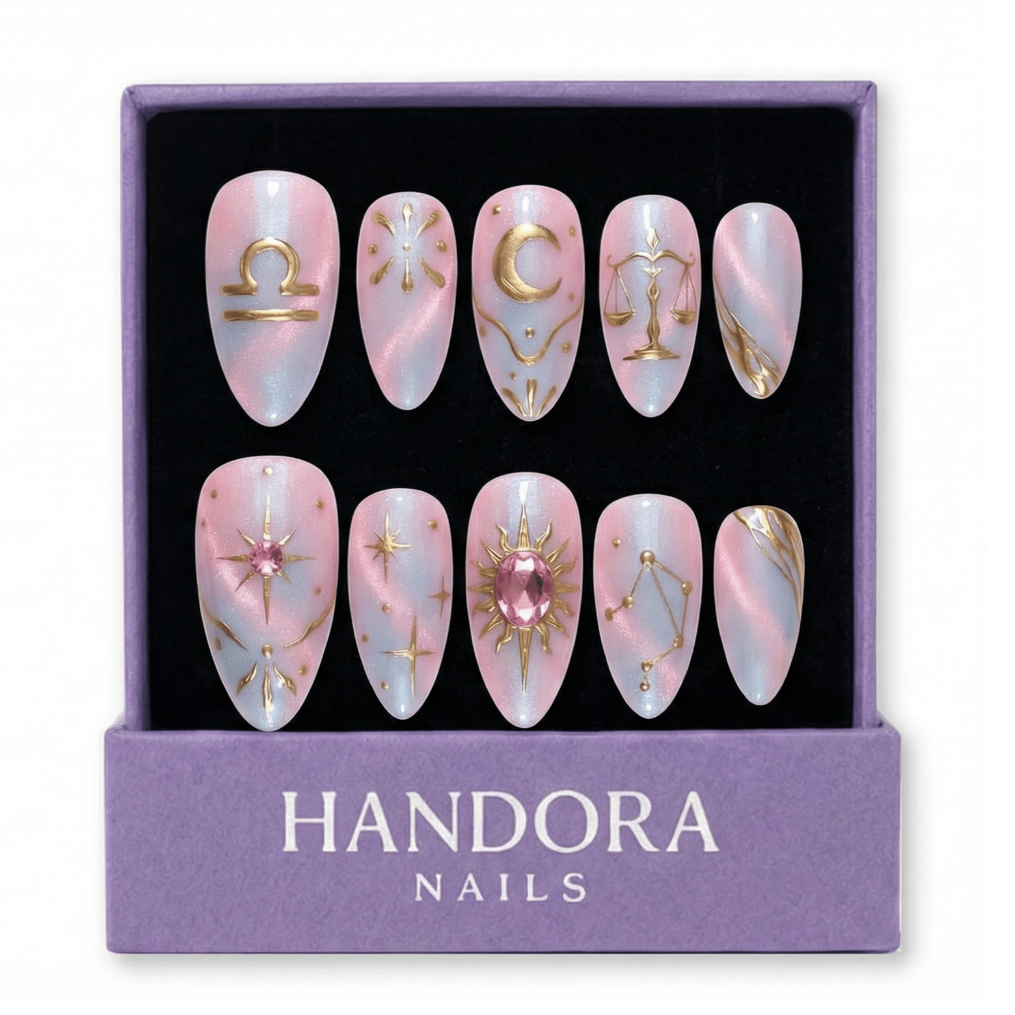 Libra Muse cat eye press-on nails by Handora