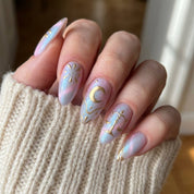 Libra Muse cat eye nail design – handmade press-on nails by Handora