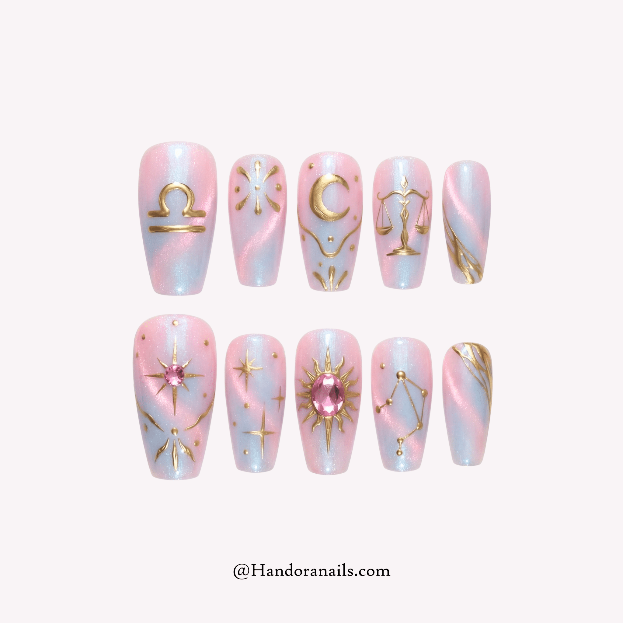 Libra Muse full press-on nail set – sizes XS–L by Handora