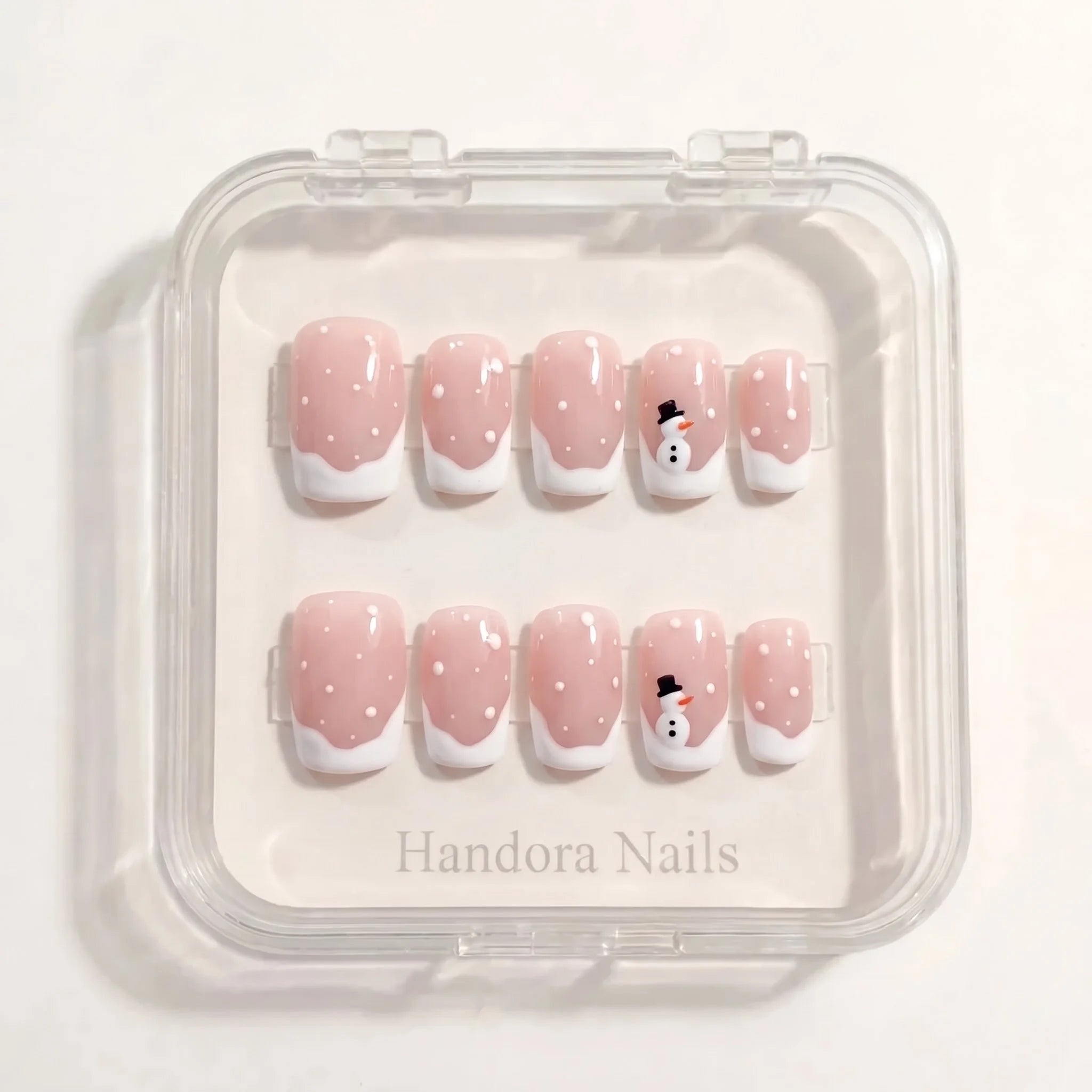 Little Snowman Christmas press-on nails - design view 9 by Handora Nails