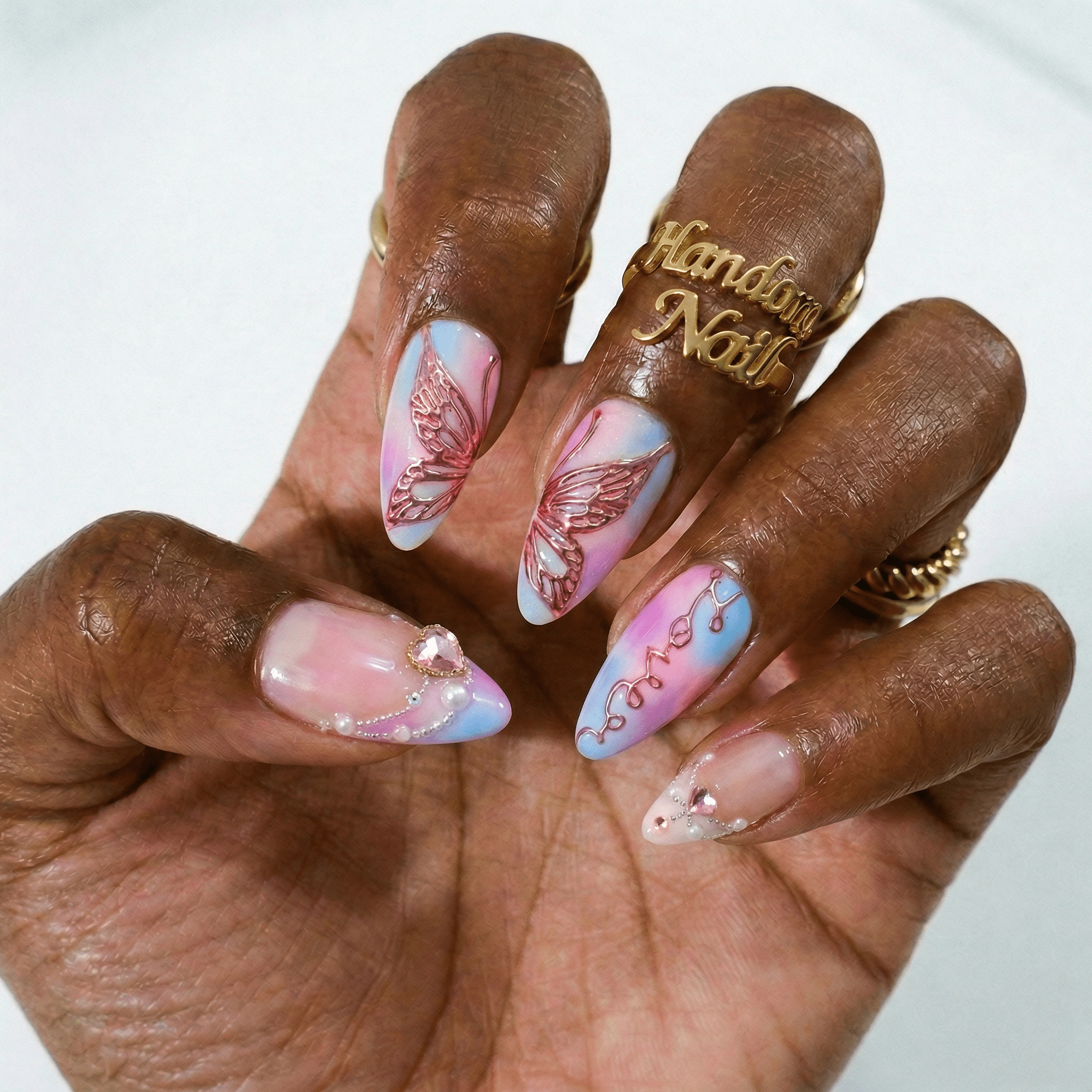 Lover - Handora Nails - almond nailsblush nailsbridal nails