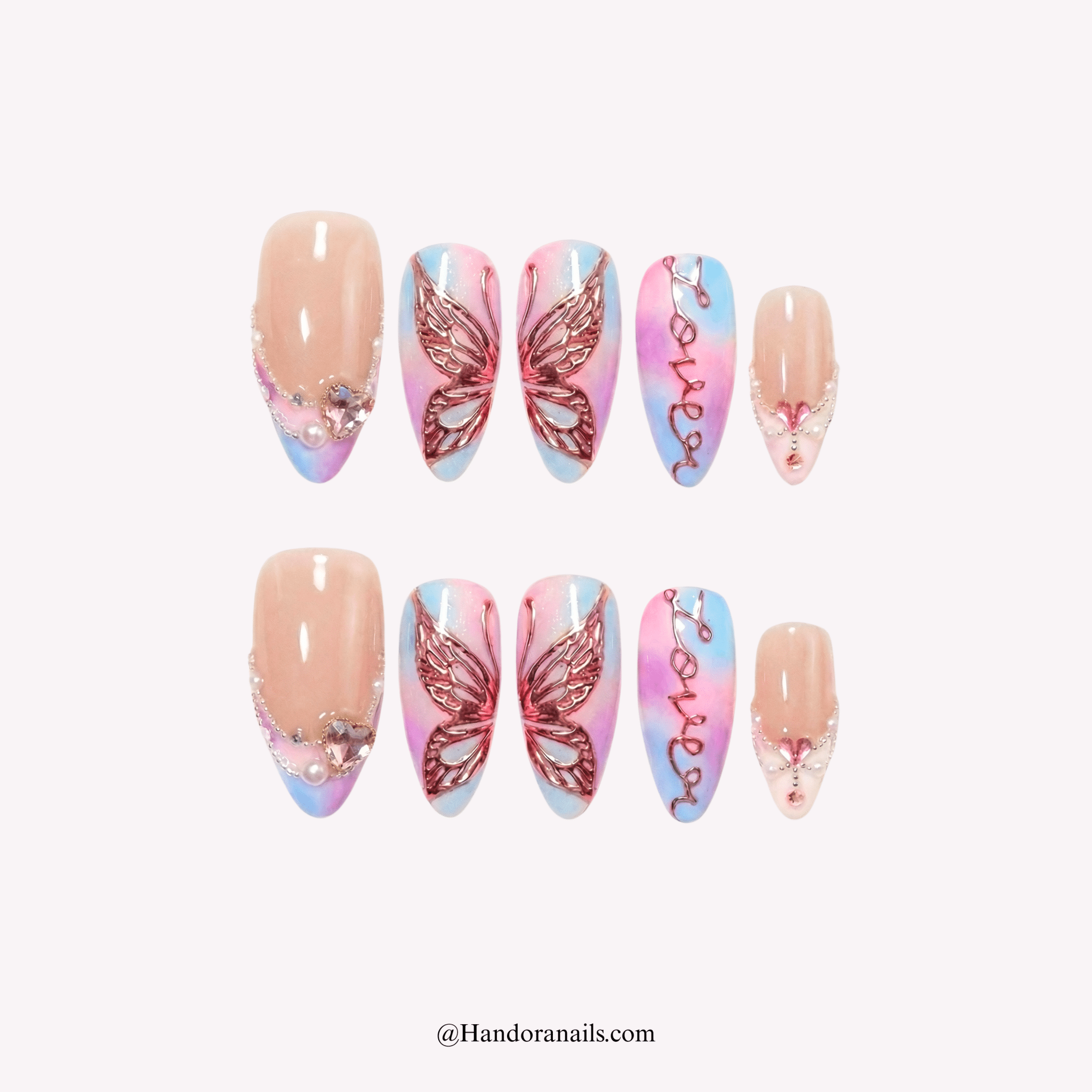 Lover - Handora Nails - almond nailsblush nailsbridal nails