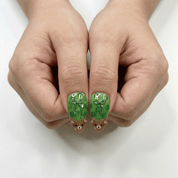 Lucky Beary press-on nails – design close-up by Handora