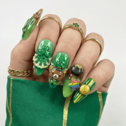 Lucky Beary salon-quality handmade press-on nails by Handora