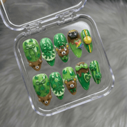 Lucky Beary 3d nail design – handmade press-on nails by Handora