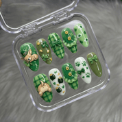 Lucky Chihuahua nail design – handmade press-on nails by Handora