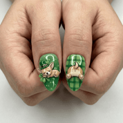 Lucky Chihuahua press-on nails – design close-up by Handora