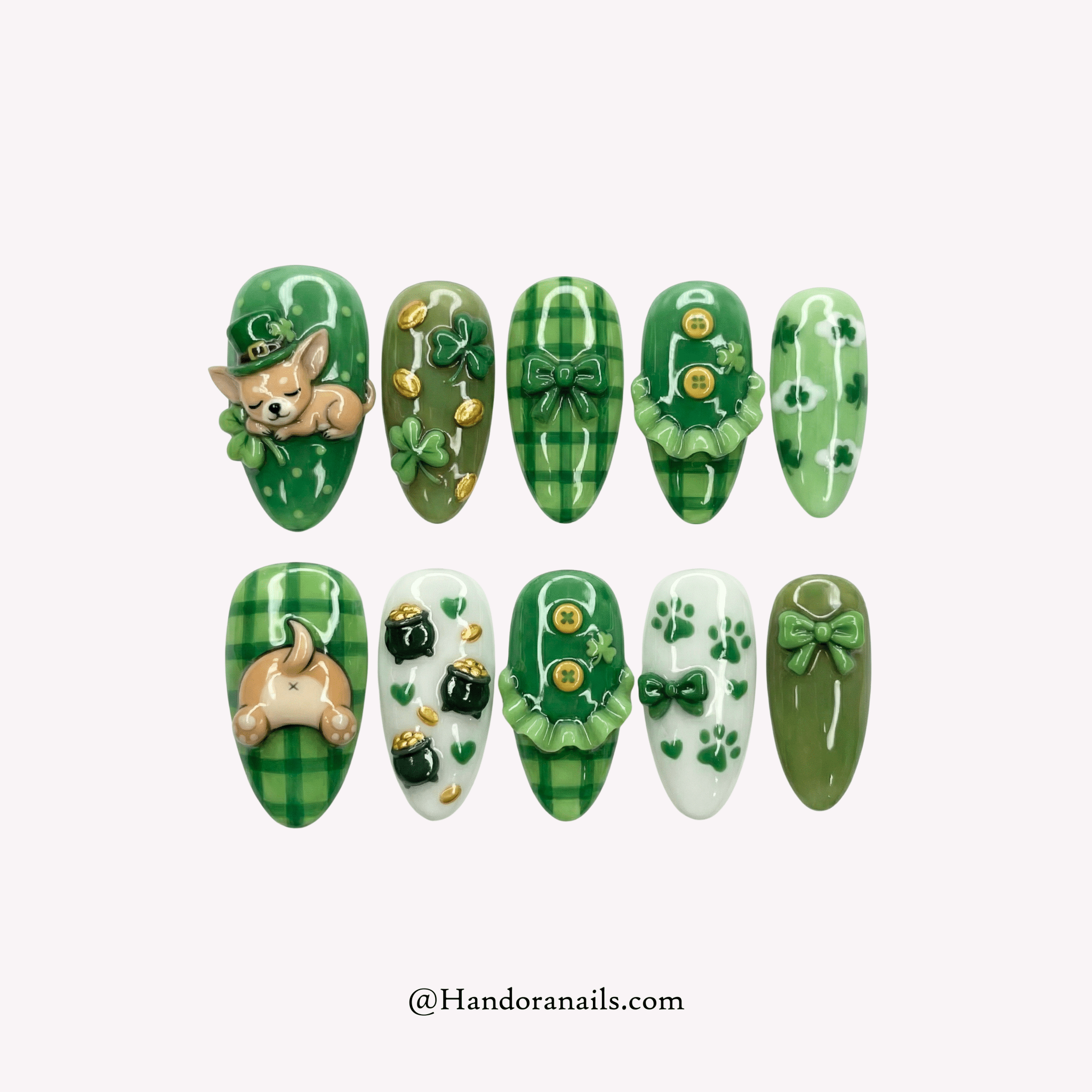 Lucky Chihuahua press-on nails by Handora