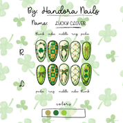 Lucky Clover 3d nail design – handmade press-on nails by Handora