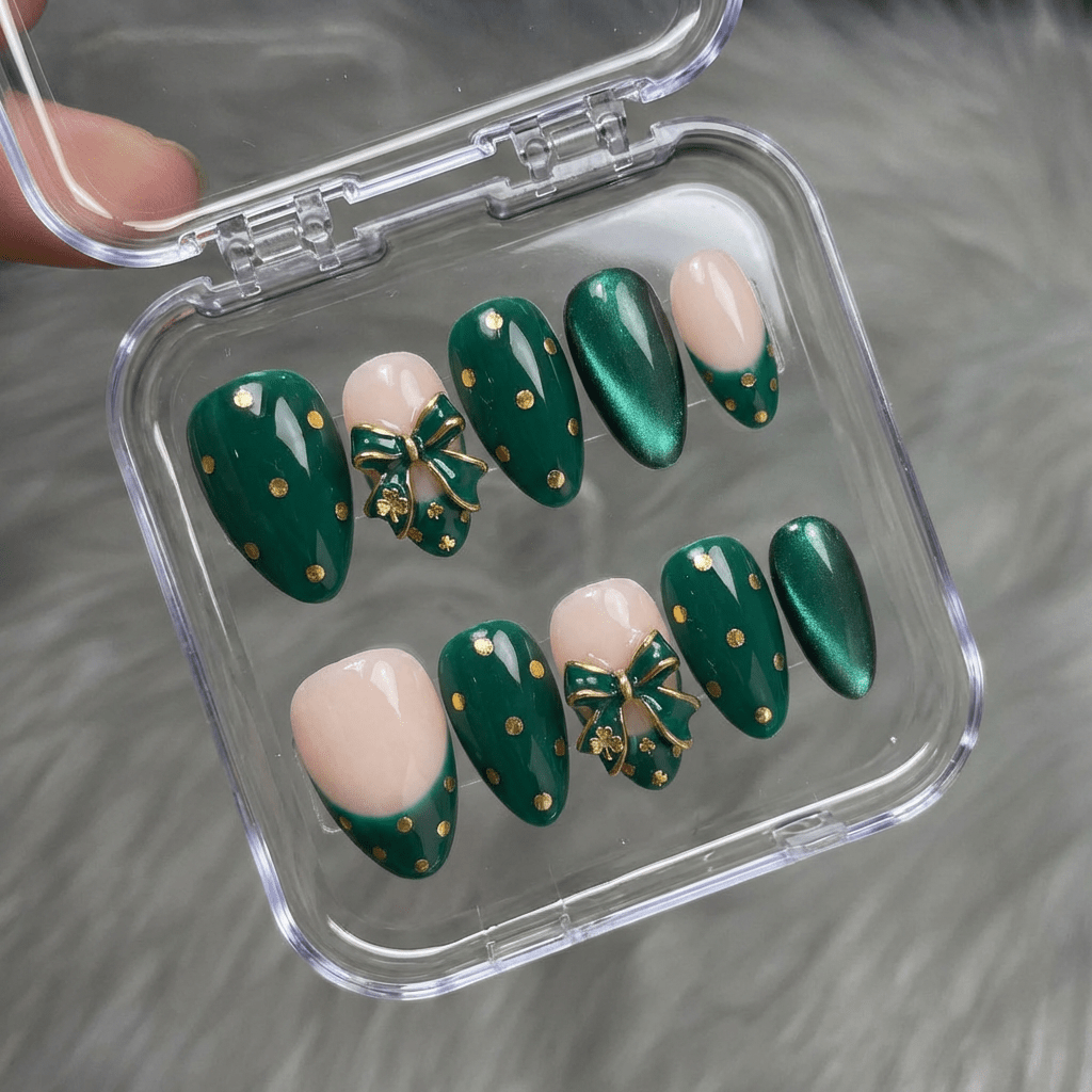 Lucky Luxe press-on nails – hand-painted reusable gel set by Handora