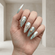 Lunar Cancer press-on nails – hand-painted reusable gel set by Handora