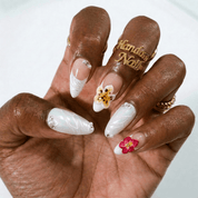 Lustrous Rose press-on nails – hand-painted reusable gel set by Handora
