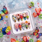 Blush Glaze floral nail design – handmade press-on nails by Handora