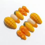Mango Bliss press-on nails – hand-painted reusable gel set by Handora