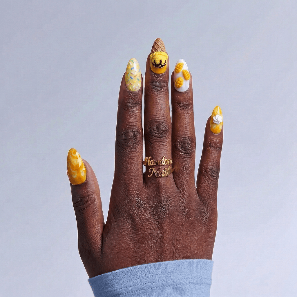 Mango Sundae press-on nails by Handora