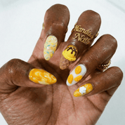Mango Sundae kawaii nail design – handmade press-on nails by Handora